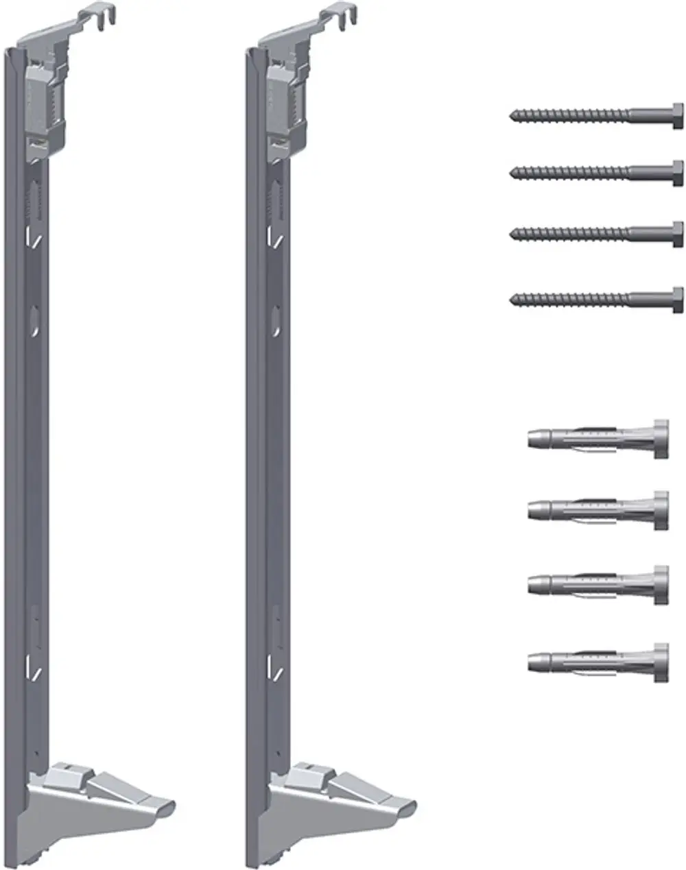 Kermi Wandschienen-Set BH200, für Profilflachheizkörper Typ 22, ZB02970017. Graue Heizkörperhalterungen und Montagezubehör.